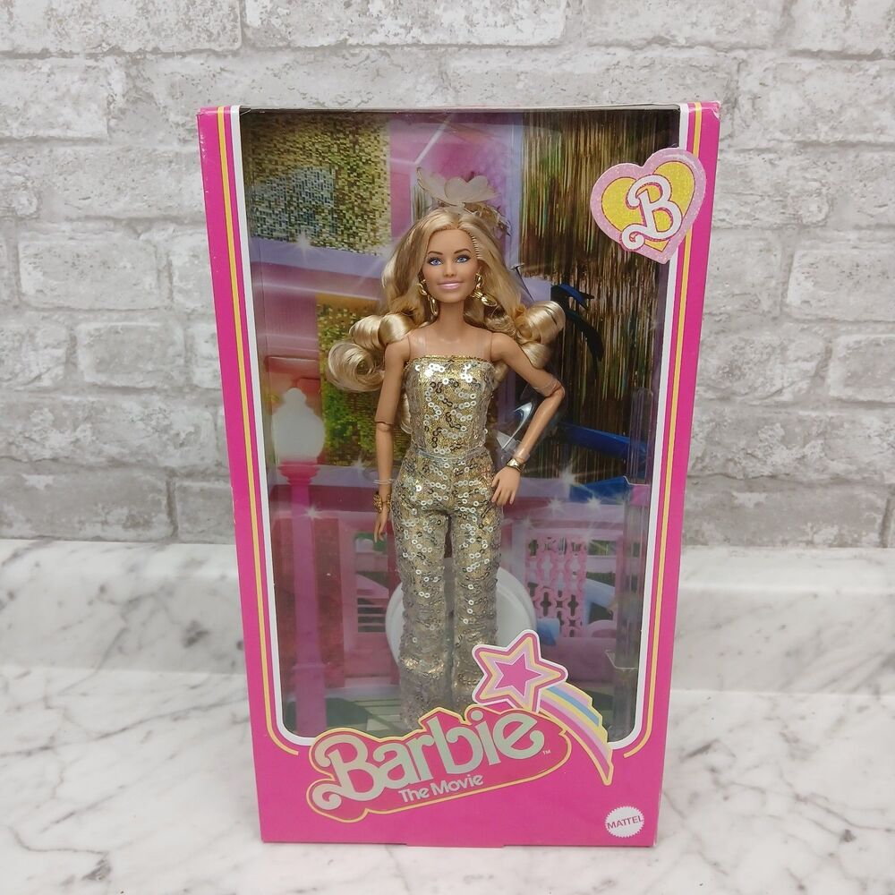 Mattel Barbie The Movie Doll Barbie in Gold Disco Jumpsuit 2023 HPJ99